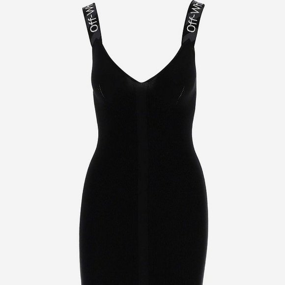Off-White Dresses & Skirts - OFF-WHITE Black Knitted Viscose Tight-fitting Women's Dress size 40